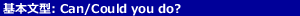 基本例文:Can/Could you do?